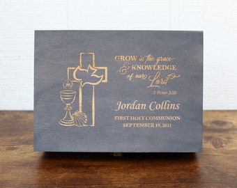 First holy communion gift box, memory box, 1st communion keepsake box, prayer box, first communion for girl or boy, communion gifts, rcia