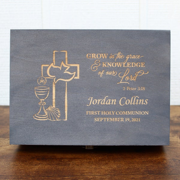 First holy communion gift box, memory box, 1st communion keepsake box, prayer box, first communion for girl or boy, communion gifts, rcia