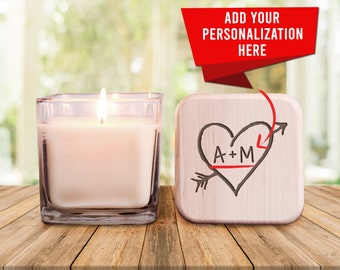 Custom Couples Candle Gift, Personalized Wedding Gift, Newlywed Home Gift