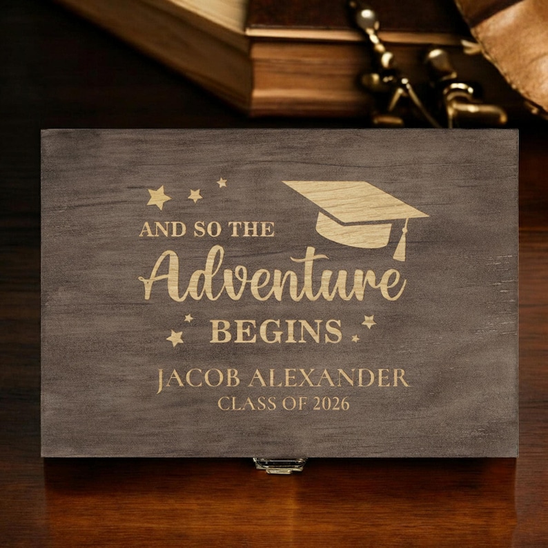 Graduation memory box, personalized gift box, graduation gift ideas, keepsake time capsule, graduation gift for her, graduation gift for him image 3