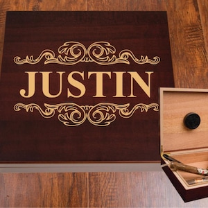 Sigarenhumidor, Humidor-sigarenkistje, gepersonaliseerde sigarenhumidor, cadeau bruidsjonkers, sigarenkistje, aangepaste Humidor, Humidorbox