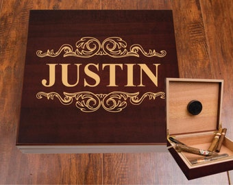 Cigar Humidor, Humidor Cigar Box, Personalized Cigar Humidor, Groomsmen Gift, Cigar Box, Custom Humidor, Humidor Box