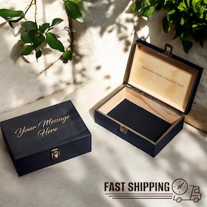 Personalized engraved wooden keepsake box, perfect as a memory chest for wedding and special occasion. Rustic memento box ideal for photos, sentimental keepsake and custom message. Thoughtful gift with fast shipping for preserving treasured memories.