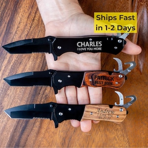 Groomsmen gift, pocket knife, gift for men, personalized folding knife, groomsman pocket knife engraved gift for him unique stocking stuffer