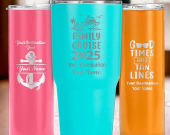 Vacation tumbler, cruise tumbler, palm tree beach gift, family trip tumbler, annual trip, mexico vacation, girls weekend trip, reunion vegas