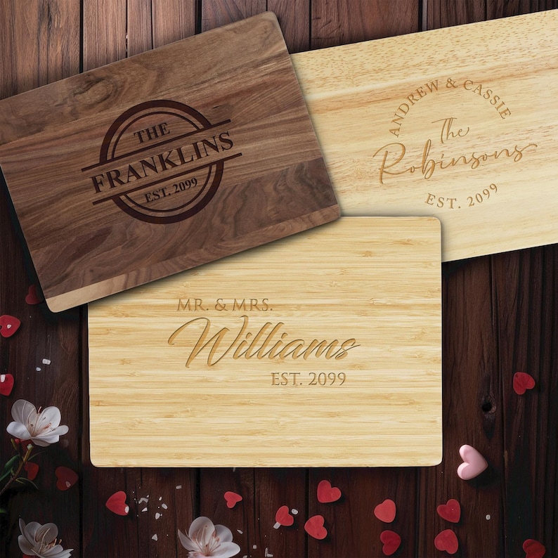 Anniversary gifts, personalized cutting boards, anniversary gifts for her, gifts for couple, gifts for him, gifts for husband, custom boards image 2