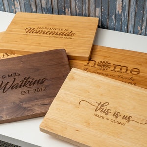 Personalized Engraved Cutting Board, Custom Bamboo or Maple Kitchen Board for Unique Housewarming Gift