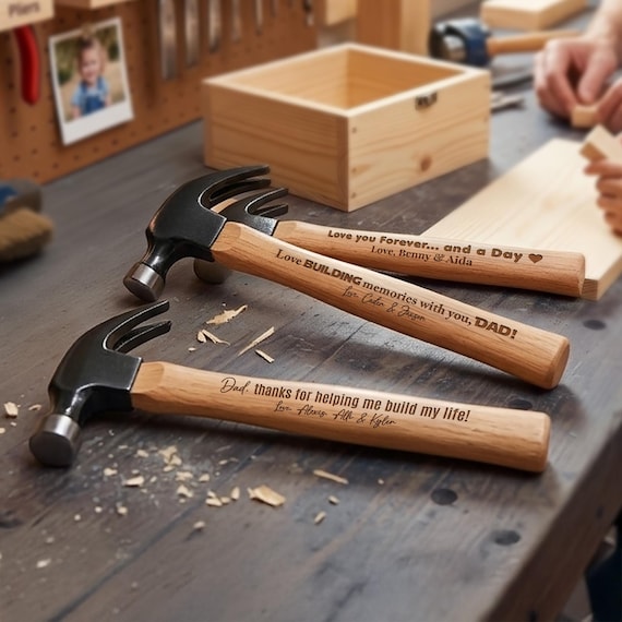 Engraved Hammer, Father's Day Dad Gift, Personalized Hammer, Best Dad Ever Gift, Wood Handle, Unique Father's Day Gift, Carpenter Gift