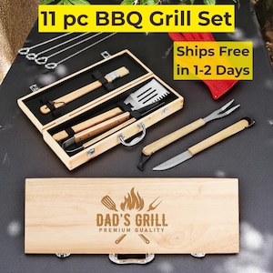 Custom bbq set, grill set, bbq grilling set, bbq set, tool set, grilling tool set, custom tool set, barbecue gift, bbq gift, man gift