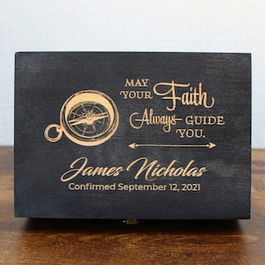 Lutheran baptism gift, baptism memory box, confirmation keepsake box, baptism gift for boy, lutheran first communion box, baptized baby
