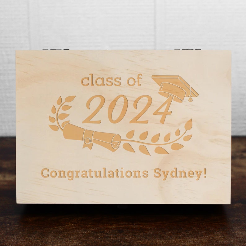 Graduation Memory Box, Personalized Gift Box, Graduation Gift Ideas, Keepsake Time Capsule, Graduation Gift for Her, Graduation Gift for Him image 4