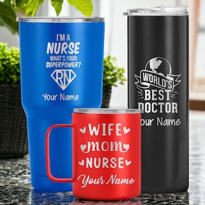 Doctor tumbler, thank you gift for doctor, medical school travel mug, doctor graduation gift, nurse coffee cup, doctor appreciation gift