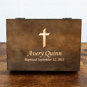 Boy first communion gift memory box, cute gift idea for 1st communion or confirmation, girl gift idea, personalized wood keepsake, rcia gift