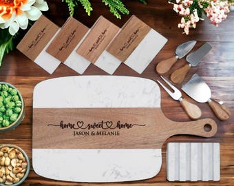 Personalized serving tray board, engraved wedding gift, cheese board platter, engagement gift, bridal shower gift, newlywed & couples gift