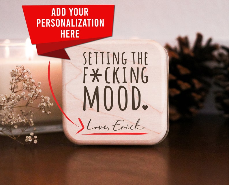 Setting the Fucking Mood Candle, Personalized Dirty Candle, Couples Gift, Gag Gift Candle, Dirty Candle Gift image 1