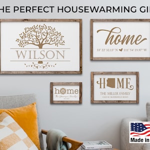 Rustikales Nachname Schild, neues Zuhause Geschenk, Haus Wand Dekor, personalisiertes Holzschild, Immobilien Abschluss Geschenk, Holz Plakette, Haus süßes Zuhause