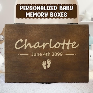 Personalized baby memory box, unique wooden baby keepsake box gift for new mum, godmother, new baby gift, custom baby shower engraved gift