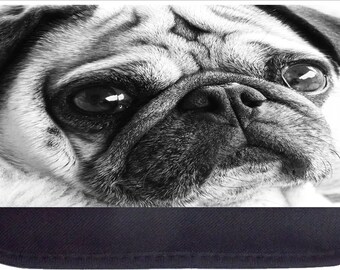 Black and White Pug - Black Pencil Bag - Pencil Case