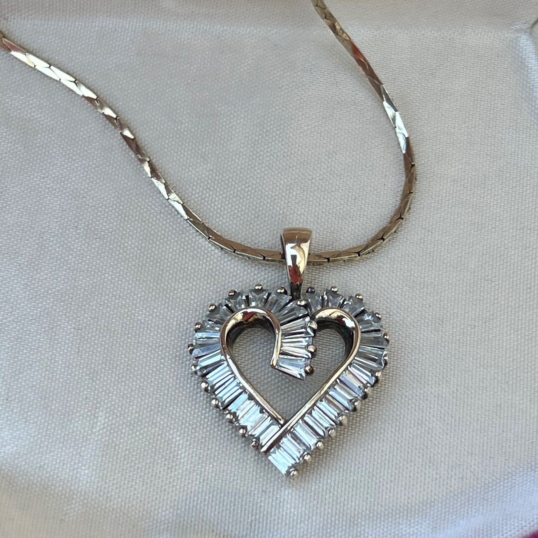 Vintage Ross Simons Sterling Vermeil Heart Pendant Necklace Etsy