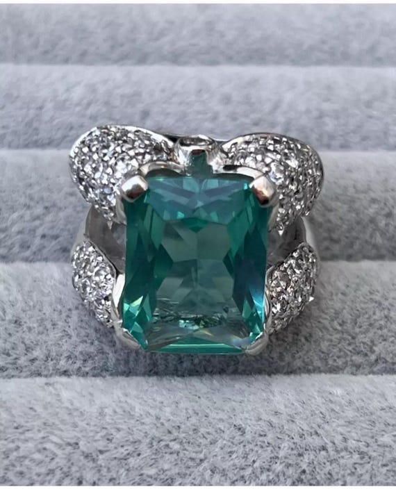 Sterling Cocktail Statement Ring, Designer Signed… - image 2