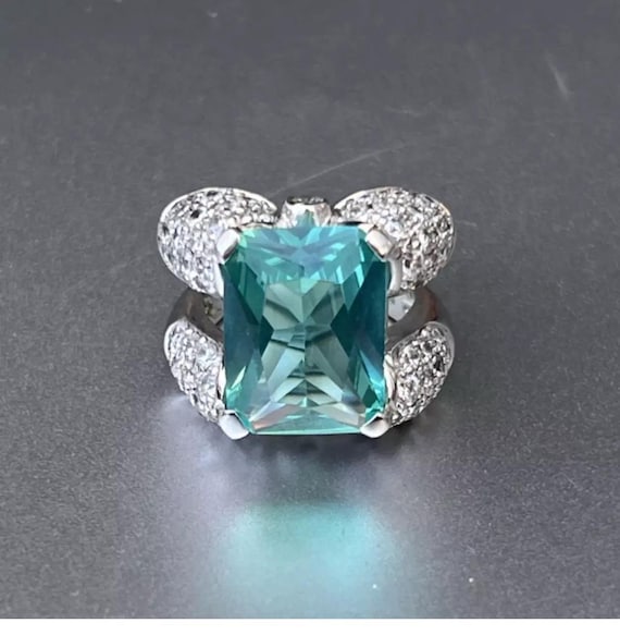 Sterling Cocktail Statement Ring, Designer Signed… - image 5