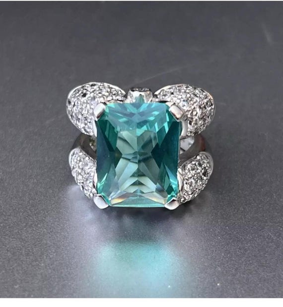 Sterling Cocktail Statement Ring, Designer Signed… - image 8