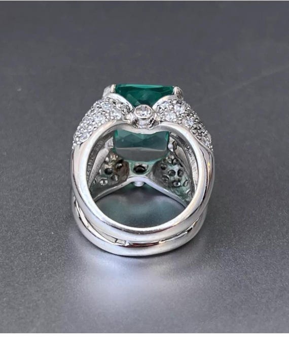 Sterling Cocktail Statement Ring, Designer Signed… - image 7