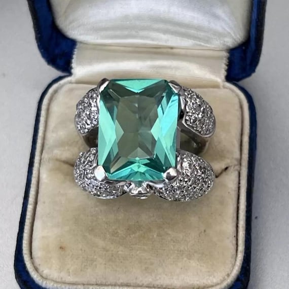 Sterling Cocktail Statement Ring, Designer Signed… - image 6