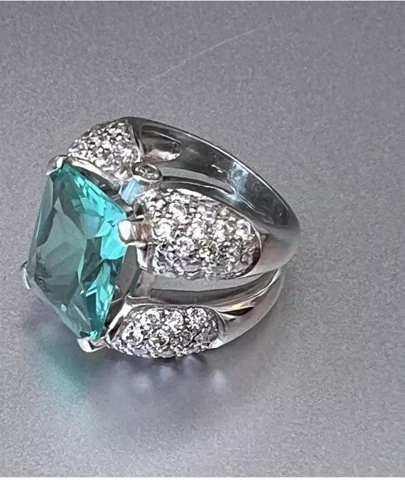 Sterling Cocktail Statement Ring, Designer Signed… - image 3