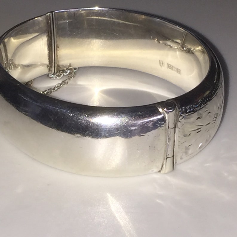 Etched Floral British Sterling Bangle Bracelet Joseph Smith & - Etsy