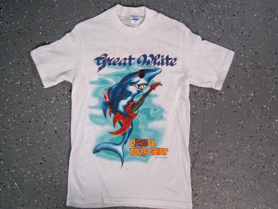 Great White Once Bitten Tour T Shirt 1987 (Small) - P… - Gem