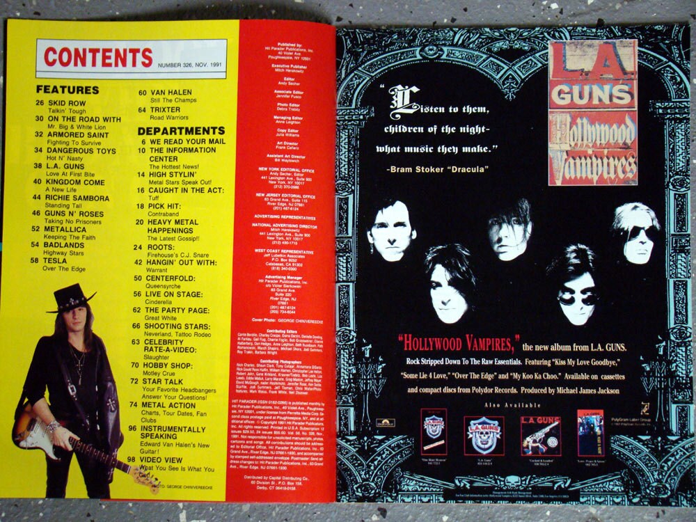 Guns N' Roses - Hit Parader Magazine - November 1991 - Etsy