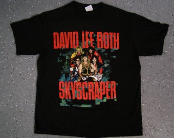 Vintage 1988 David Lee Roth Skyscraper Band T-shirt / Band Tee