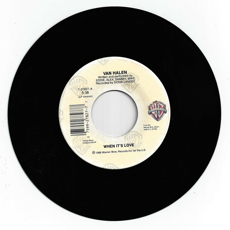 Van Halen When It's Love / Cabo Wabo 45rpm 1988 - Etsy
