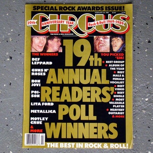 19th Annual Readers Poll - Circus Magazine - February 1989