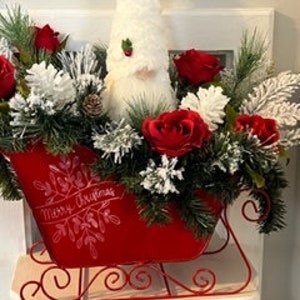 Gnome Sleigh Centerpiece