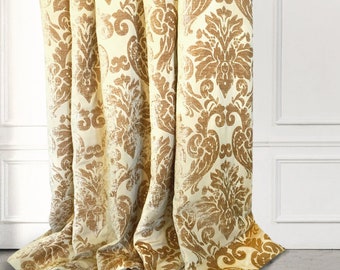 Ivory Gold Curtains Etsy