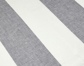 Tissu en lin naturel 100 % à larges rayures de qualité supérieure | Largeur : 140 cm | CL1026