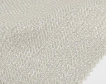 Herringbone 100% Natural Linen Fabric, 55