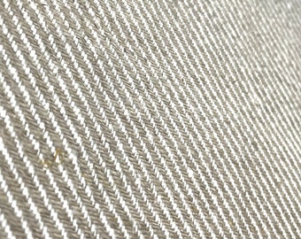 Diagonal Stripe 100% Natural Linen Fabric By The Yard, Curtain, Drapery, Home Decor, Table Top, 54" Width/CL1074