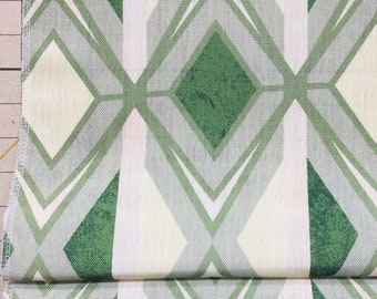 Geometric Triangle Contemporary 100% Linen Flat Relaxed Roman Shade - Green, Natural or Blush