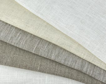 Textured Rustic Old 100% Natural Sheer Linen Fabric By The Yard | 57"Width | CL1075