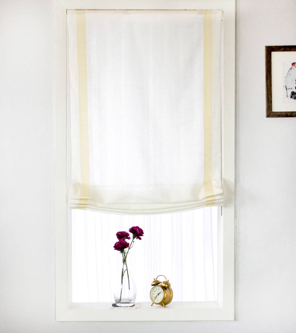 Sheer Relaxed Roman Shades Linen with Ivory beige light gold Etsy
