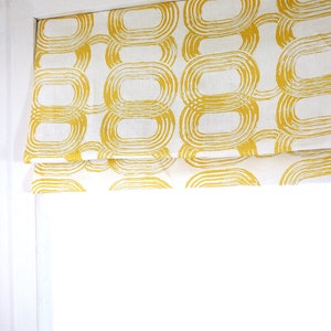 Ring Mustard Linen Flat Roman Shade Roman Shade