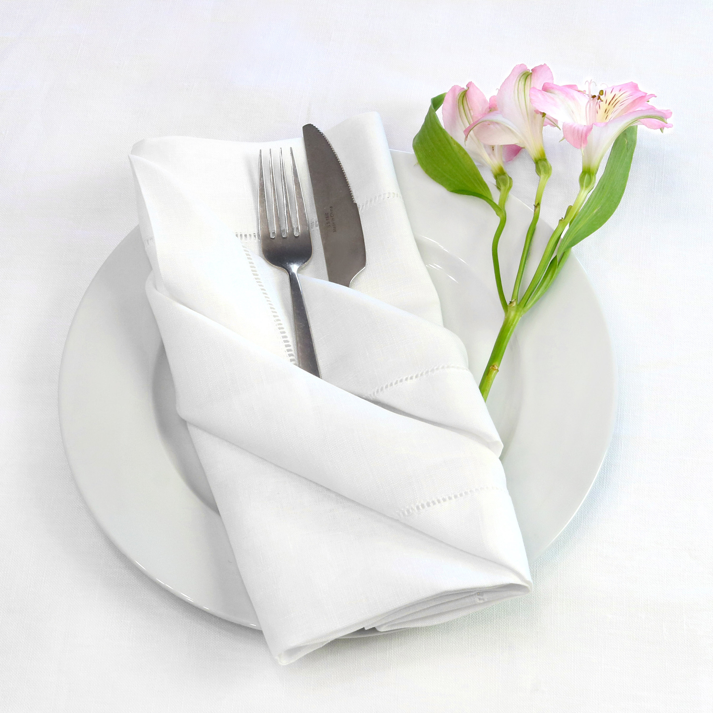 Linen napkin set of 4 / Bulk Linen Napkin / Hemstitch Napkins Etsy