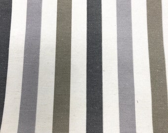 Multi Color 3/4" Striped Cotton Blend Fabric, Flat Relaxed Roman shade, Window Treatment, Farmhouse Roman Shade.