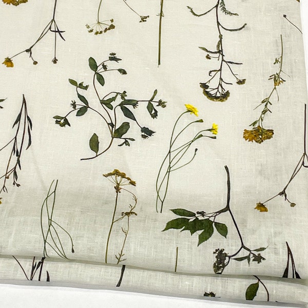 Bloom Plant Garden Handkerchief Light Weight 100% Linen Flat Roman Shade/CL1106