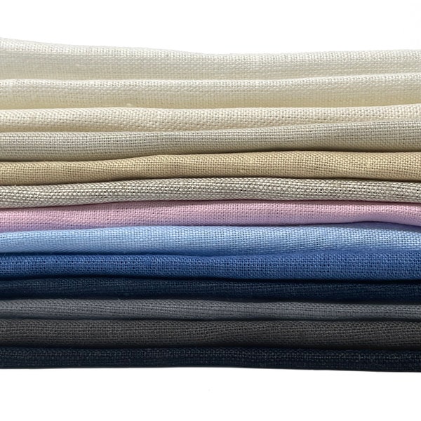 Tissu lin premium 100 % naturel par mètre, rideaux, draperie, dessus de table, 58" largeur/CL1010