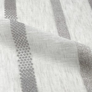 Dot and Texture Stripe Embroidery Blend Sheer Linen Fabric / 118&quot; Width / CL1118