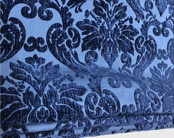 Navy Blue Velvet Fabric Flat Roman Shade. Relax Roman Shade. Farmhouse Roman Shade